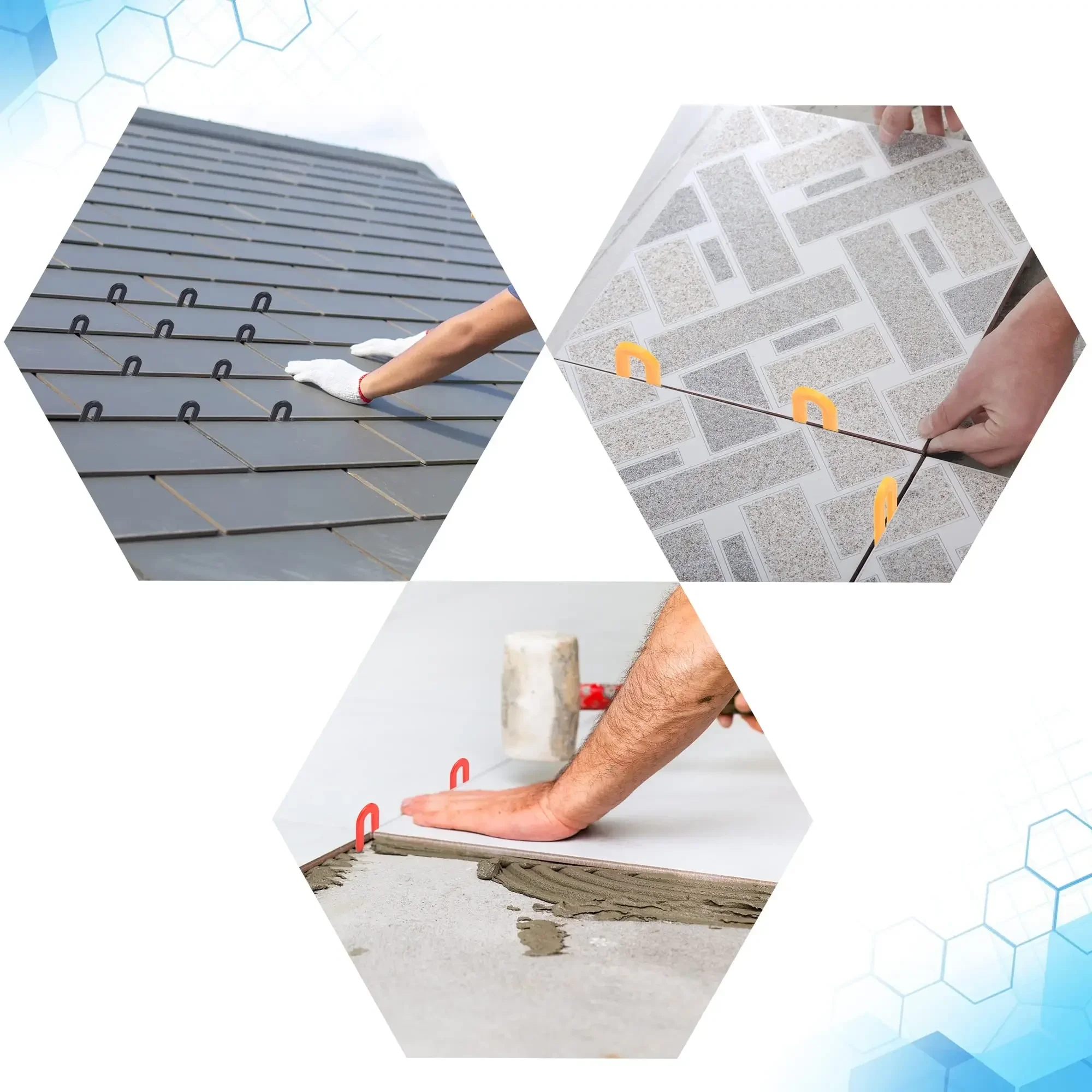 100Pcs U Shaped Tile Leveling Shims 1/8" Tile Spacers Level Wedges Positioning Clips For Aligning Marble Granite Porcelain Tile