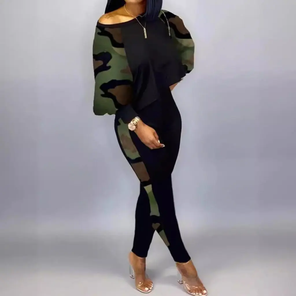 

New Fashion Casual Printed Two-Piece Set Long-Sleeved Top And Pants Women's Independent Site Clothing