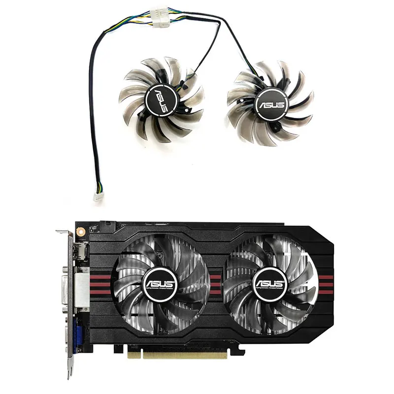 2 fans brand new for ASUS Radeon R9 370 GTX750ti 760 770 660 660ti DirectCU II OC graphics card replacement fan FD7010H12S