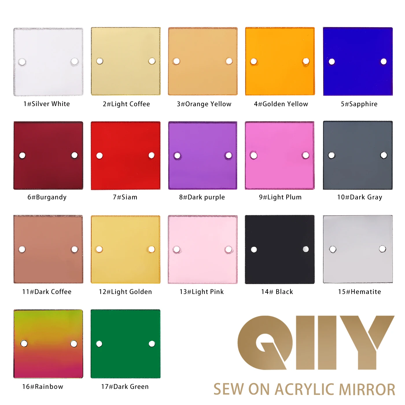 Sewing - QIYI 50個入り 複数サイズ 正方形 アクリルミラー ソーイングラインストーン