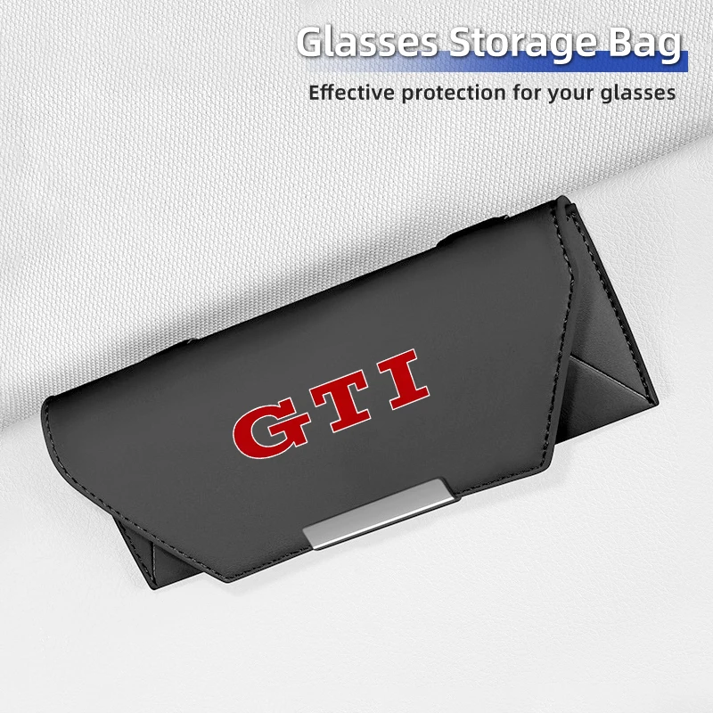 Car Glasses Case Leather Sunglasses Storage Clip For Volkswagen VW GTI Golf 4 6 7 Tiguan Passat B5 B6 B7 CC Jetta MK5 MK6 Polo