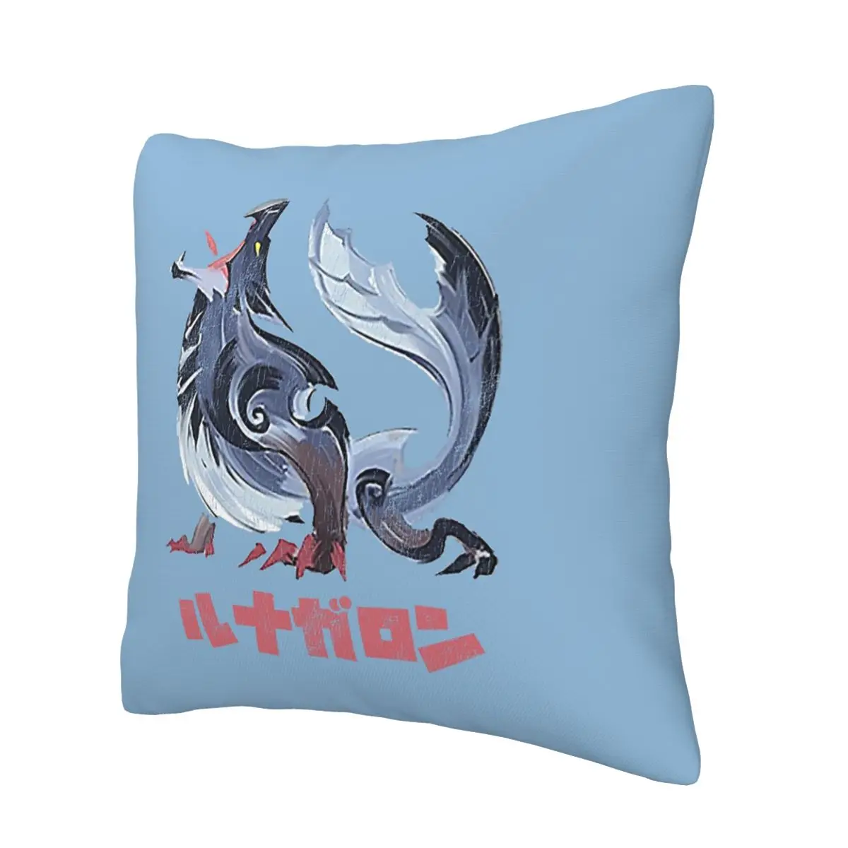 Monster Hunter Rise Sunbreak Lunagaron Kanji Soft Cushion Cover Decorations Pillow Case Cover for Car Double-sided Printing