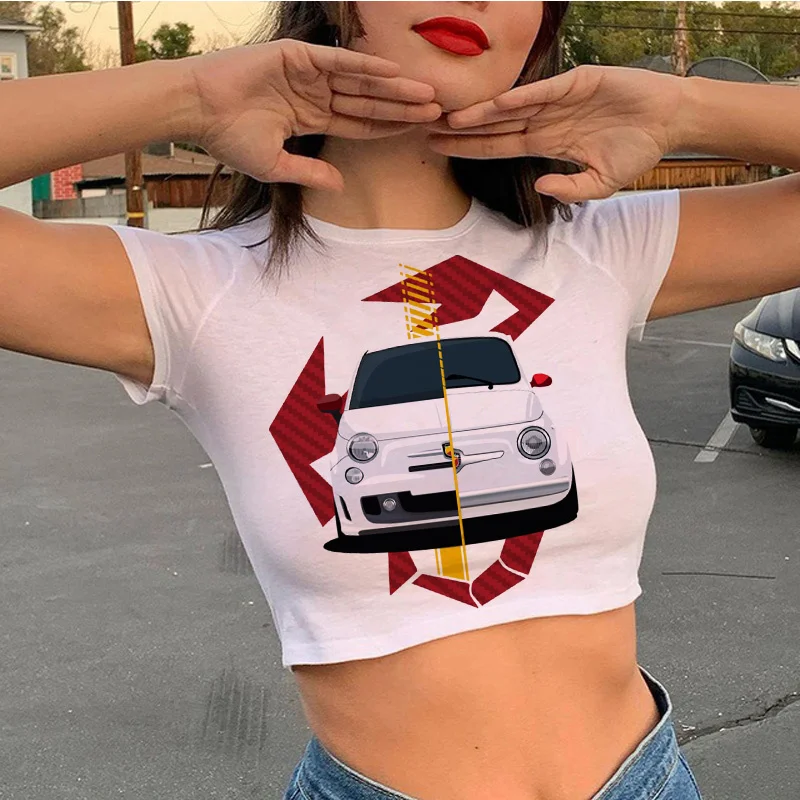 Abarth t-shirt t shirt women vintage ulzzang harajuku streetwear couple  crop top aesthetic graphic tees women