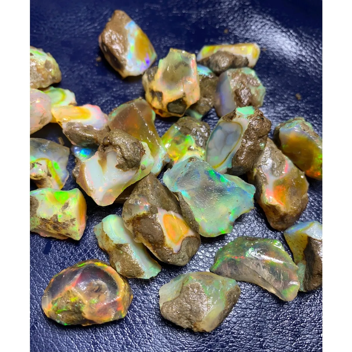 25-80CT Natural Ethiopian Welo Opal Rough Raw Fire Opal Loose Gemstone Rainbow Flash Play Of Color Jewelry Making Mineral