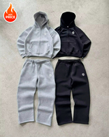Y2K Fashion Jogger Sweatpants Loose Embroidery Labeled Open Leg Wide Leg Pants Trendy Pocket Couple Straight Pants Men's Hoodie