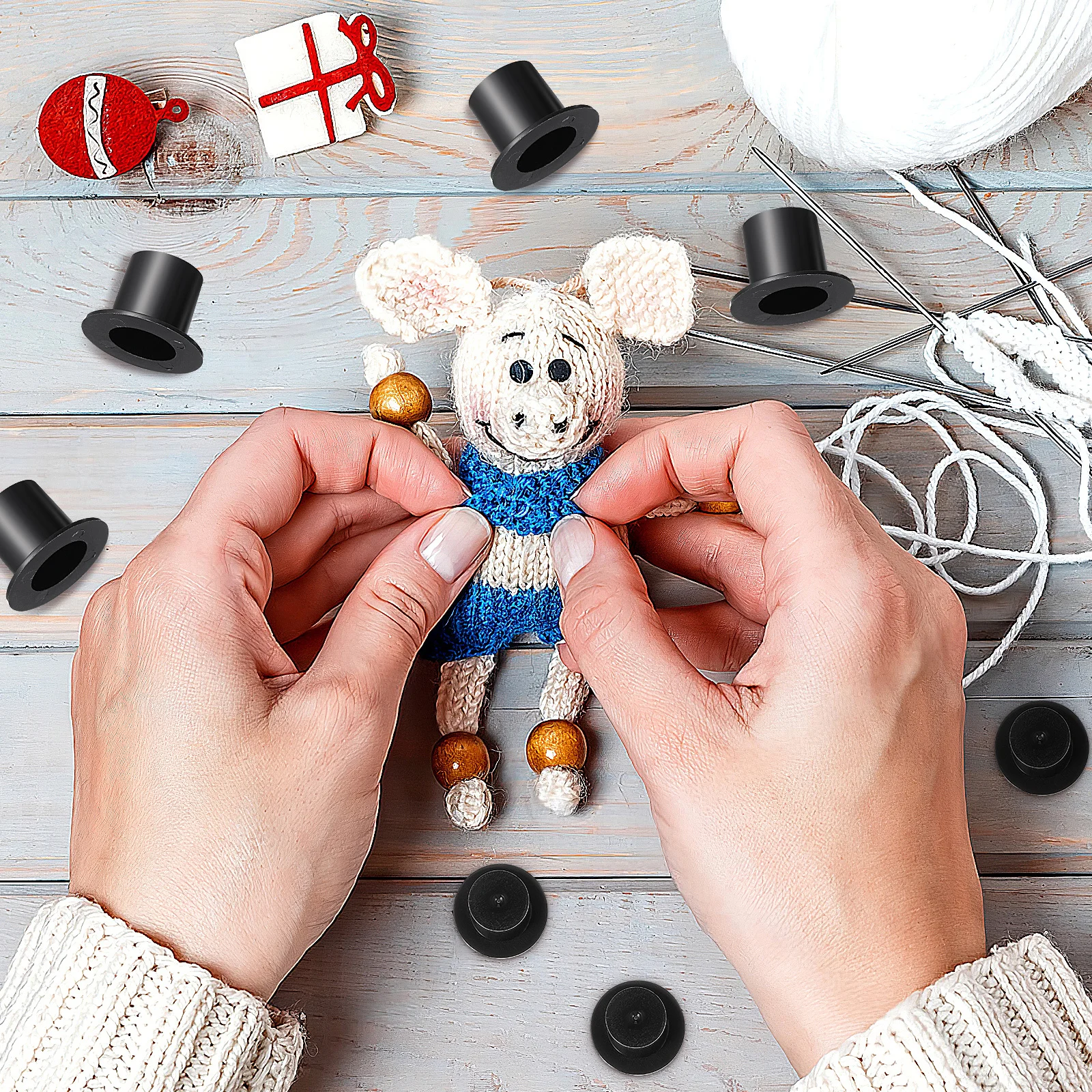 

50Pcs Mini Snowman Hat Top Hat Decorative Party Decoration DIY Craft Projects Adorable Plastic Miniature Hats