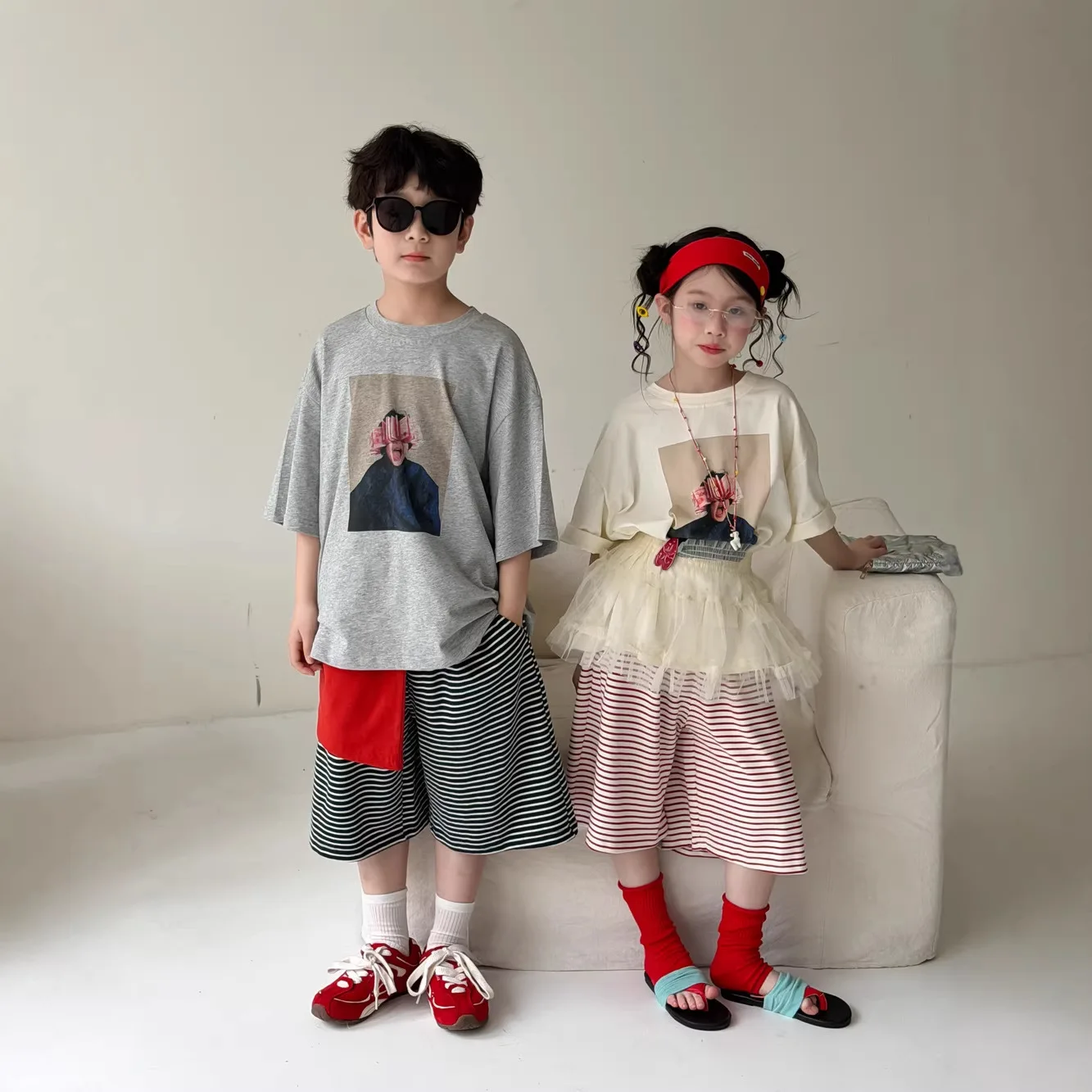 

Children Clothes Kids Casual T-shirt 2026 Summer Boys and Girls Korean Style Print Short-sleeved Round-neck Loose Top