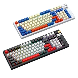 T70 98Keys Layout Wireless 2.4GHZ Bluetooth Mechanical Keyboard Dual Color Matching Bluetooth Keyboard With RGB Light