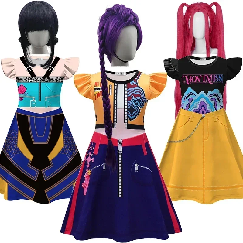 할로윈 2025 영화 악마 퇴치자 코스프레 드레스 소녀용 판타지아 어린이 카니발 파티 가면 무도회 생일 파티 의상