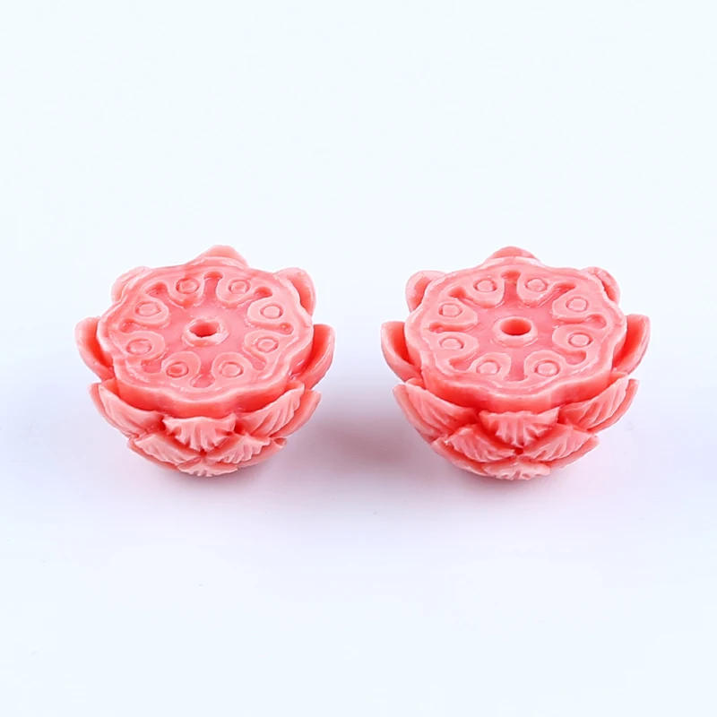 New Handmade Jewelry Pink Conch Shell Carved Flowers Earring Beads Accessories For Women 28x28x16mm 17.2g