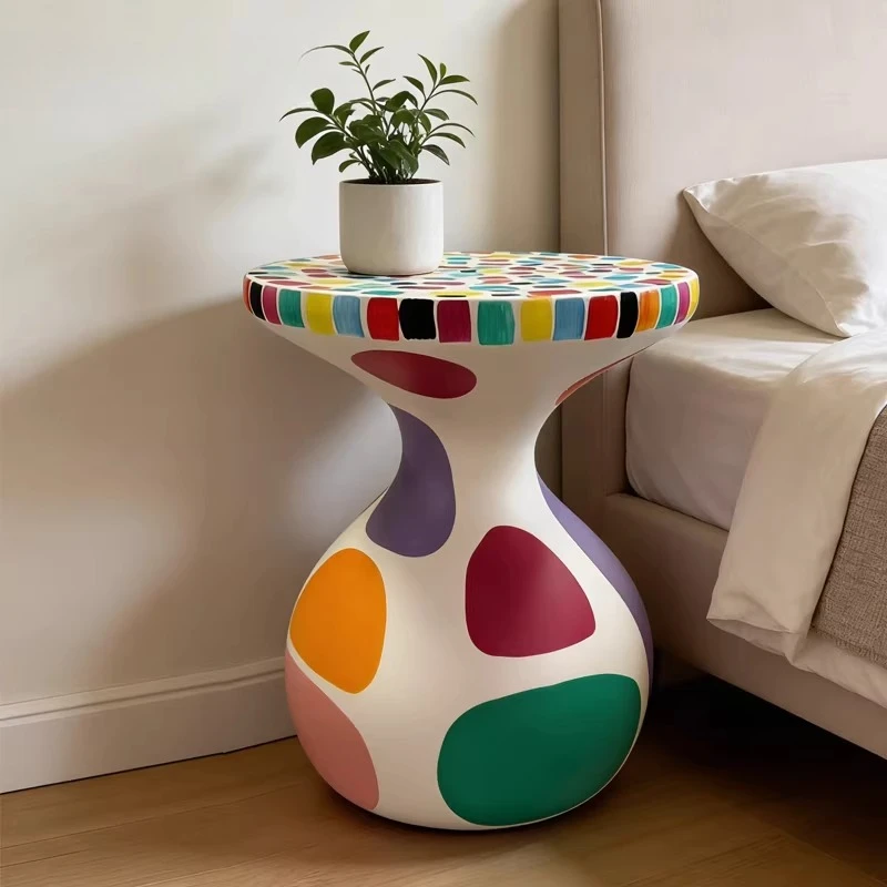 

Creative designer Pop style color art mosaic edge few fun color matching corner few living room sofa small coffee table