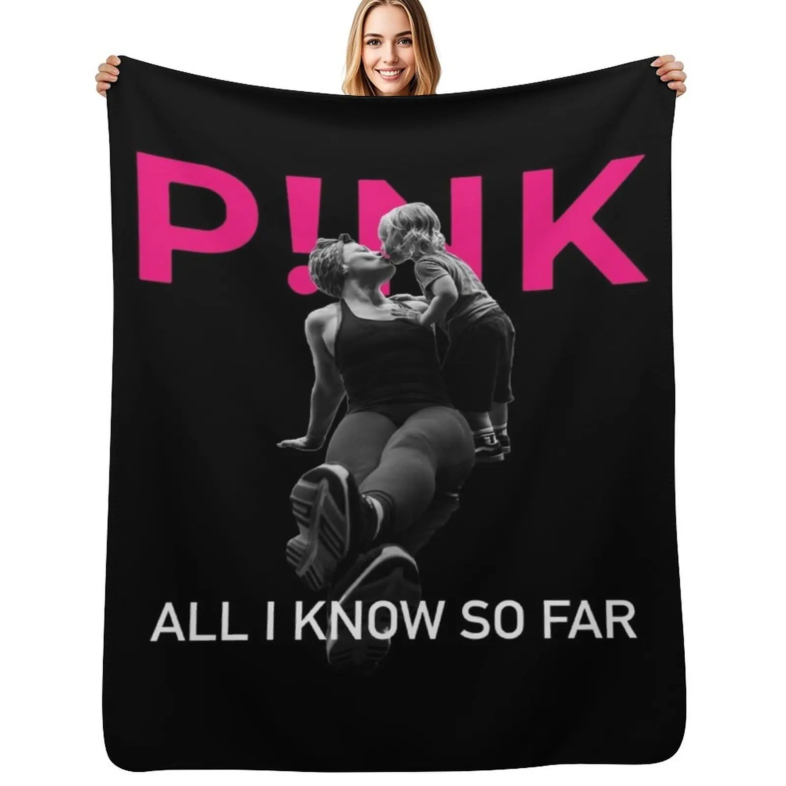 

Tour 2022, Pink Throw Blanket Modern Design Soft Blanket for Home Decor