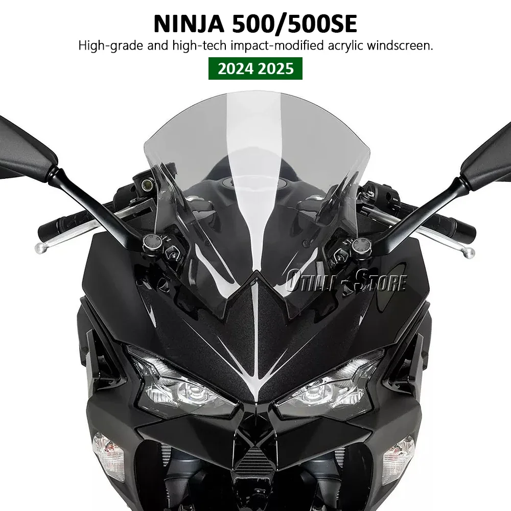 For Kawasaki Ninja 500 SE NINJA500 2024 2025 Motorcycle Accessories Windshield Double Bubble WindScreen Fairing Deflector