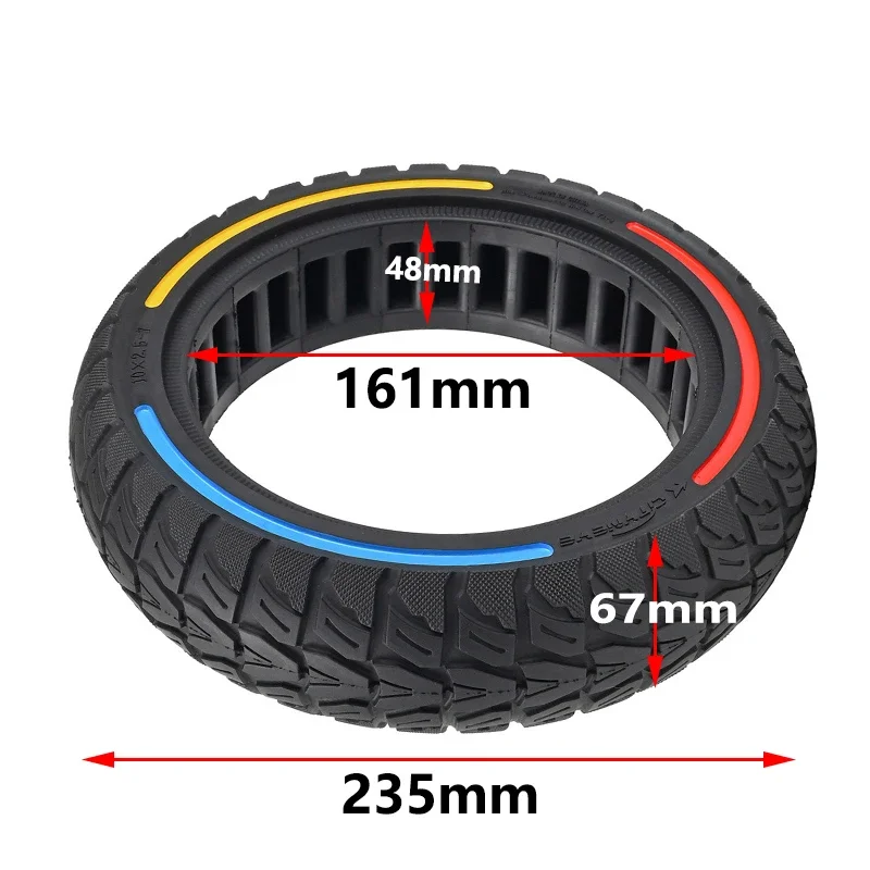 10x2.5-7 Electric Scooter Solid Tire Replacement for Xiaomi Scooter 4 / 4pro Puncture-Resistant Explosion-Proof Wear-resistant