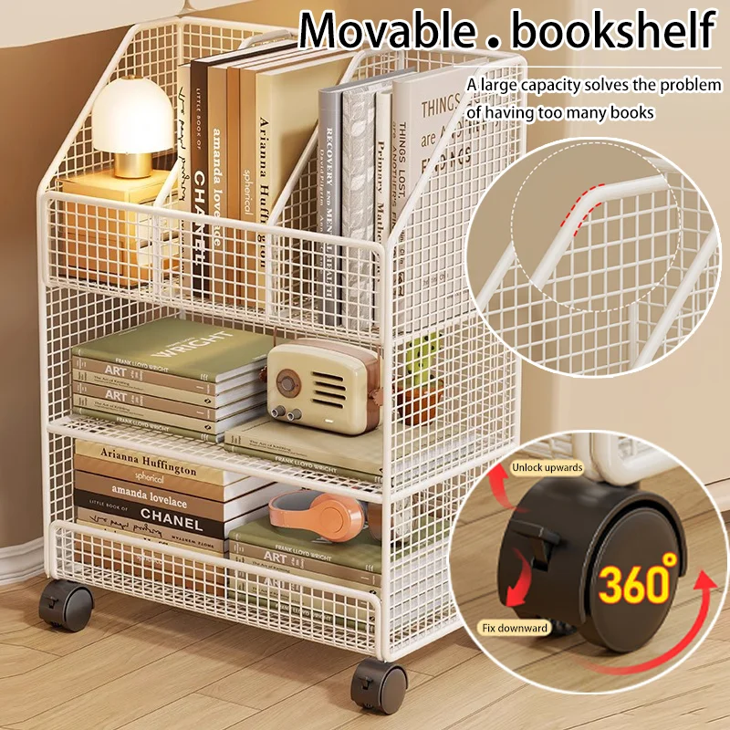 1/2Pcs 3 Levels Mesh Metal File Crate Organizer With Wheels Layered File Cart Storage Cart Bookdesk Side Folders Storage Crate