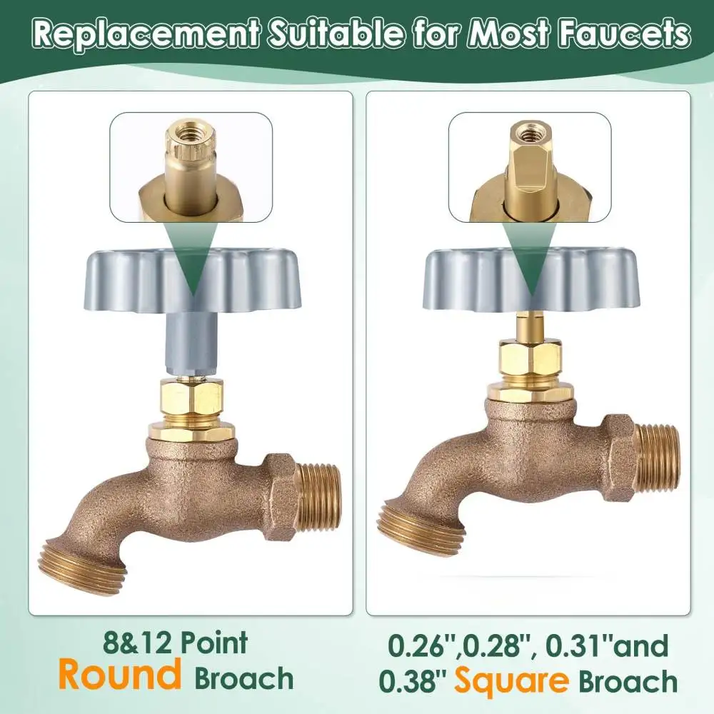 Replacement Circular Faucet Handle For Outdoor Garden Tap Valve Zinc Alloy Repair Parts Durable Replacement Handwheel