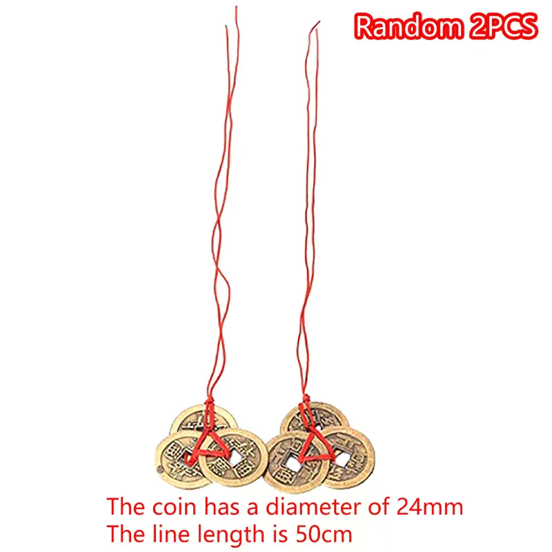 2pc Chinese Feng Chinese Feng Shui Coins s for Wealth and Success Lucky Oriental Emperor Qing Money Antique Pendant Best Wish