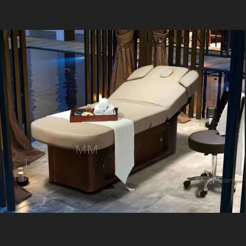 Beauty Salon Advanced Luxury Multi-Functional Thickened Lifting Solid Wood Base Massage Massage Bed Electric Beauty Bed