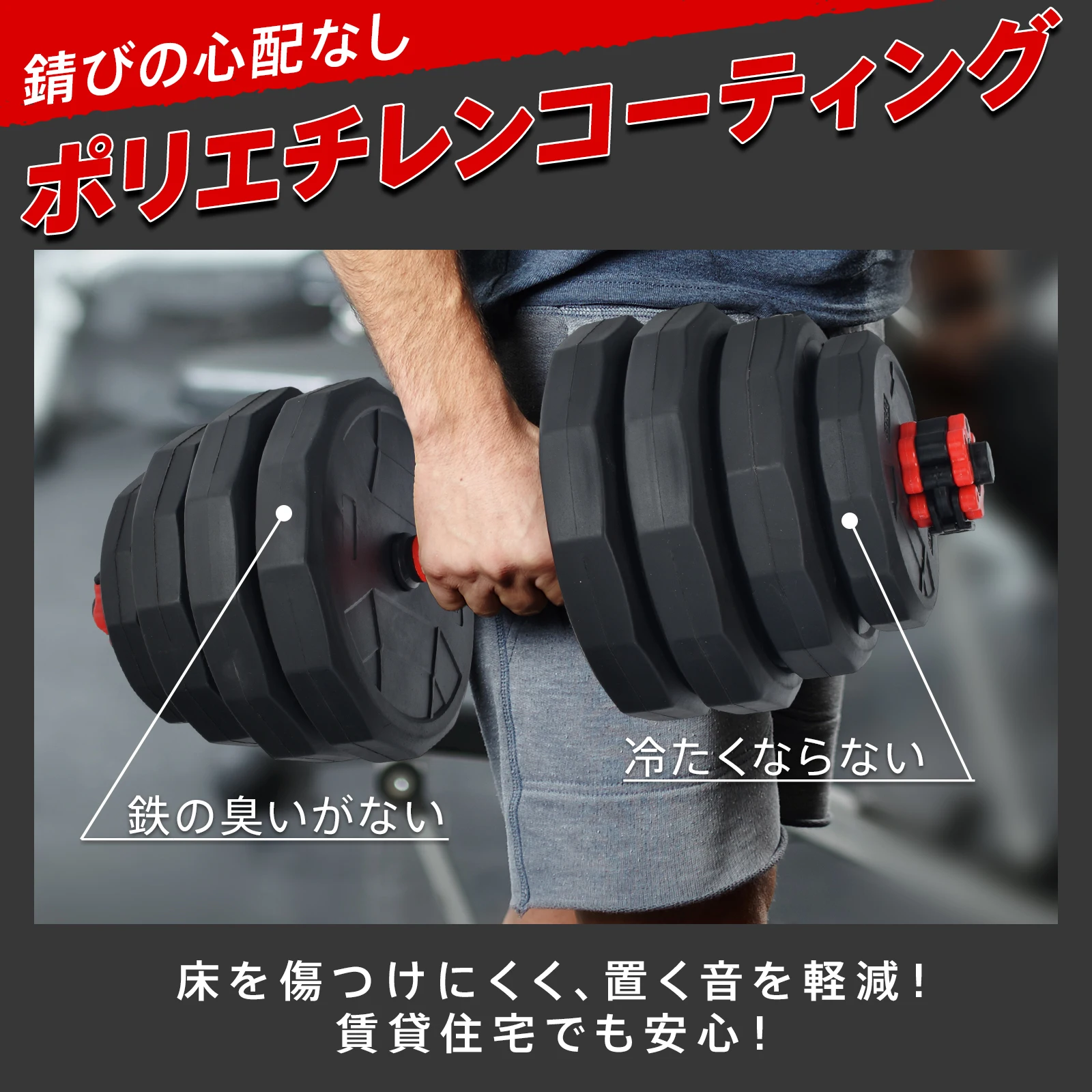 Dumbbell Set 40kg 20kg 2 Pieces 12 Square Plate Variable Barbell Dumbbell Set Slideproof Load Adjustment Weight Change 3way