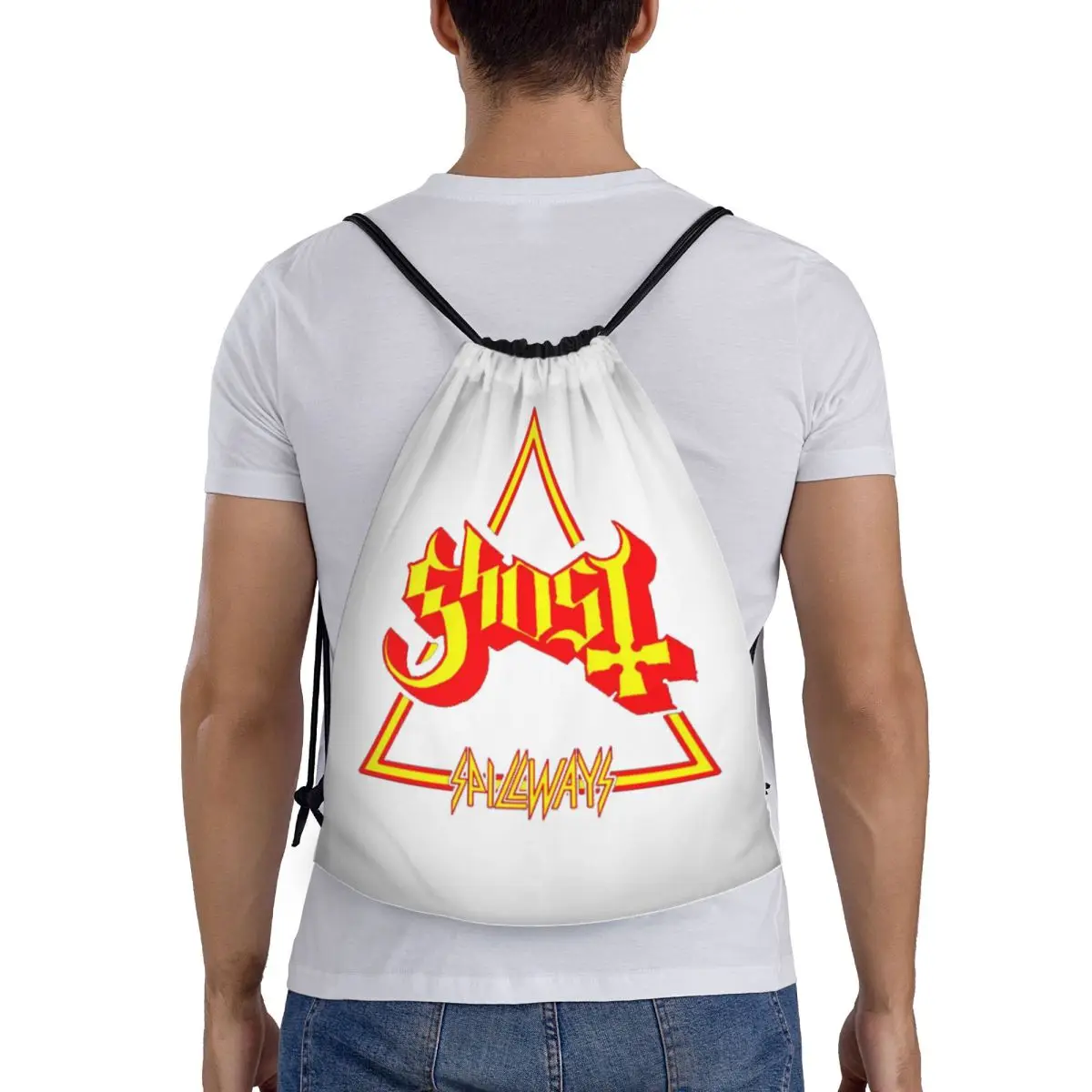 Ghost B.C. Band Backpacks Casual Drawstring Bags Sports Bag Book Bags for Travel Students