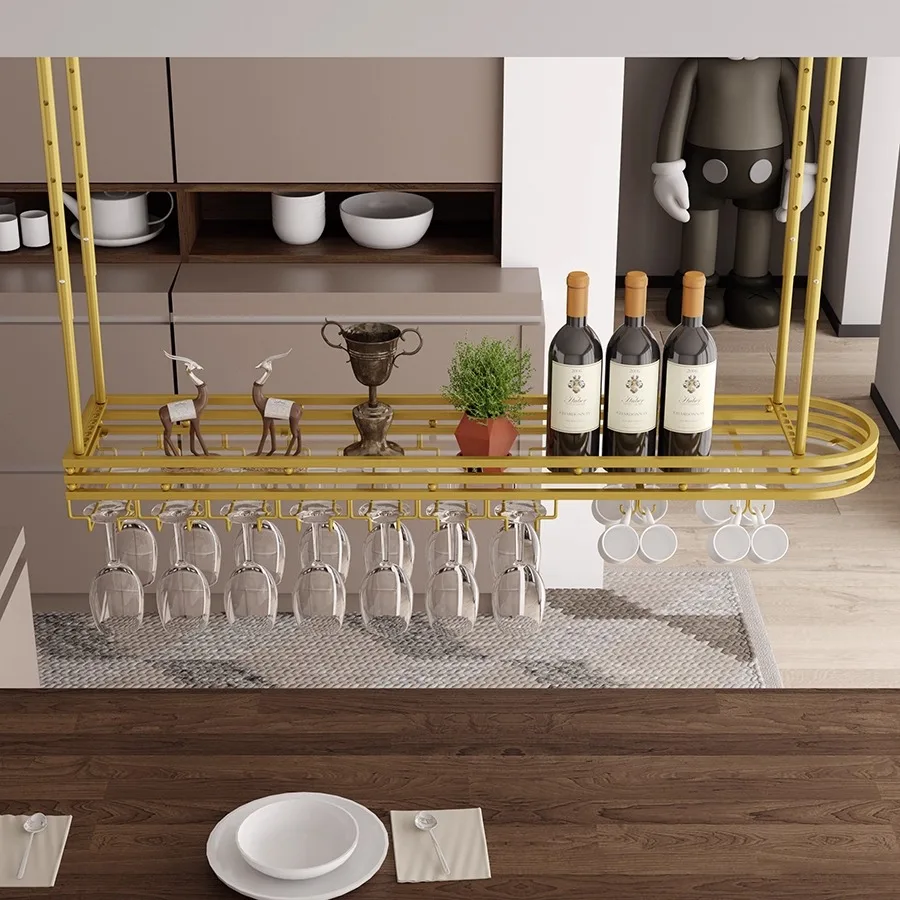 Red wine glass rack, light luxury high-end bar hanging red wine rack, upside-down goblet holder, household mug hanger