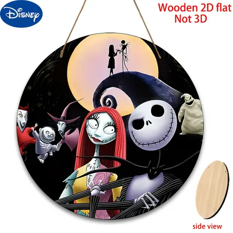 2D Flat, 1pc The Nightmare Before Christmas Jack Skellington & Sally Wall Decor - Official Halloween Decoration, Nightmare Befor