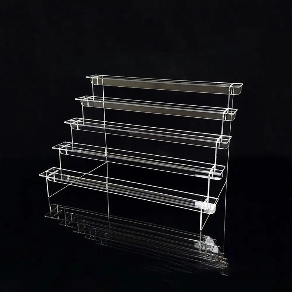 1Sets Home Organizer Display Stand Durable Transparent Acrylic Ladder Storage Rack Computer Monitor Adjustable Model Holder