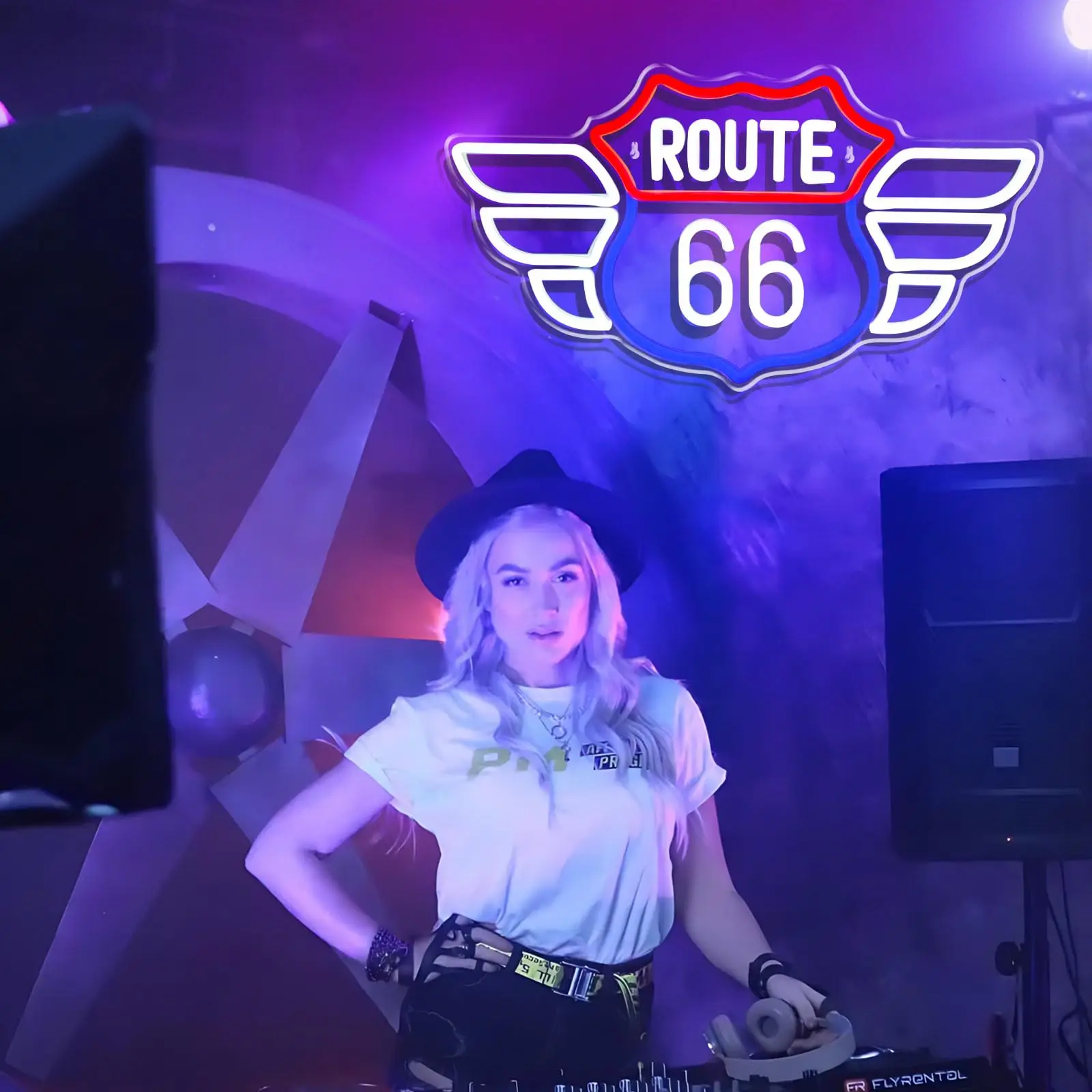 Route 66 Neon Sign Vintage American Highway Dimmable LED Light USB Powered for Man Cave Home Bar Garage Game Room Gift