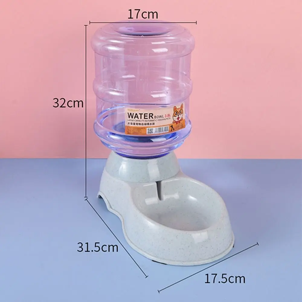 3.8L Dog Cat Food Dispenser Plastic Large Capacity Automatic Water Bottle Gravity Feeder with Storage Bucket