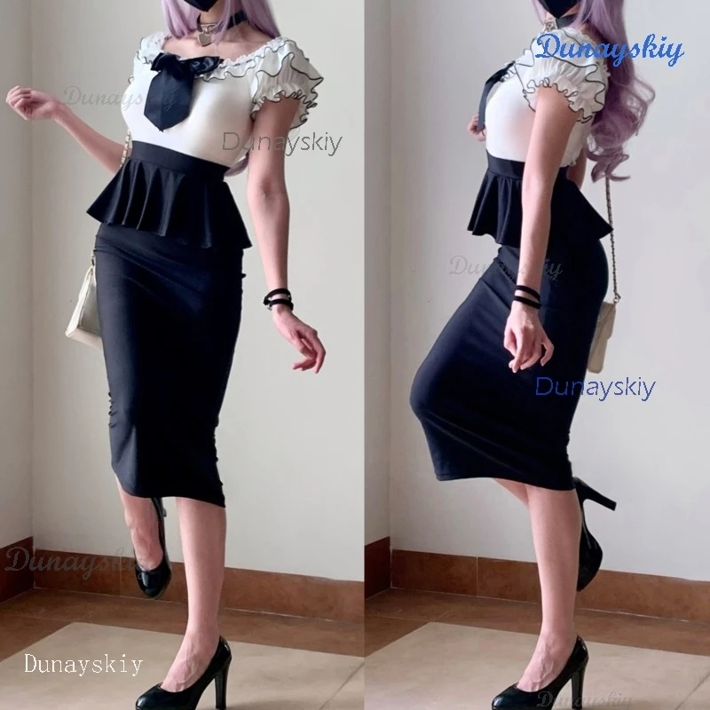 

Jirai kei Лолита Тонкий комплект платья Kawii Блузка Тонкое облегающее платье Юбка Женский японский Dorothy Косплей Сексуальная женская одежда Костюм для свиданий