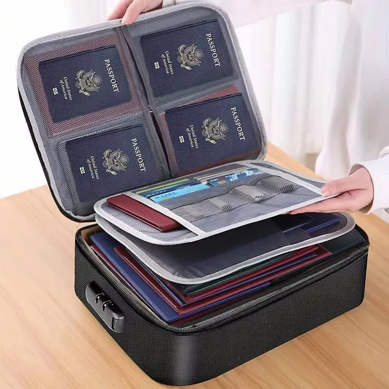 Document Storage Bag, Card Bag, Household Large Capacity Archive Bag, Passport Document, Oxford Cloth Travel Storage Bag Handbag