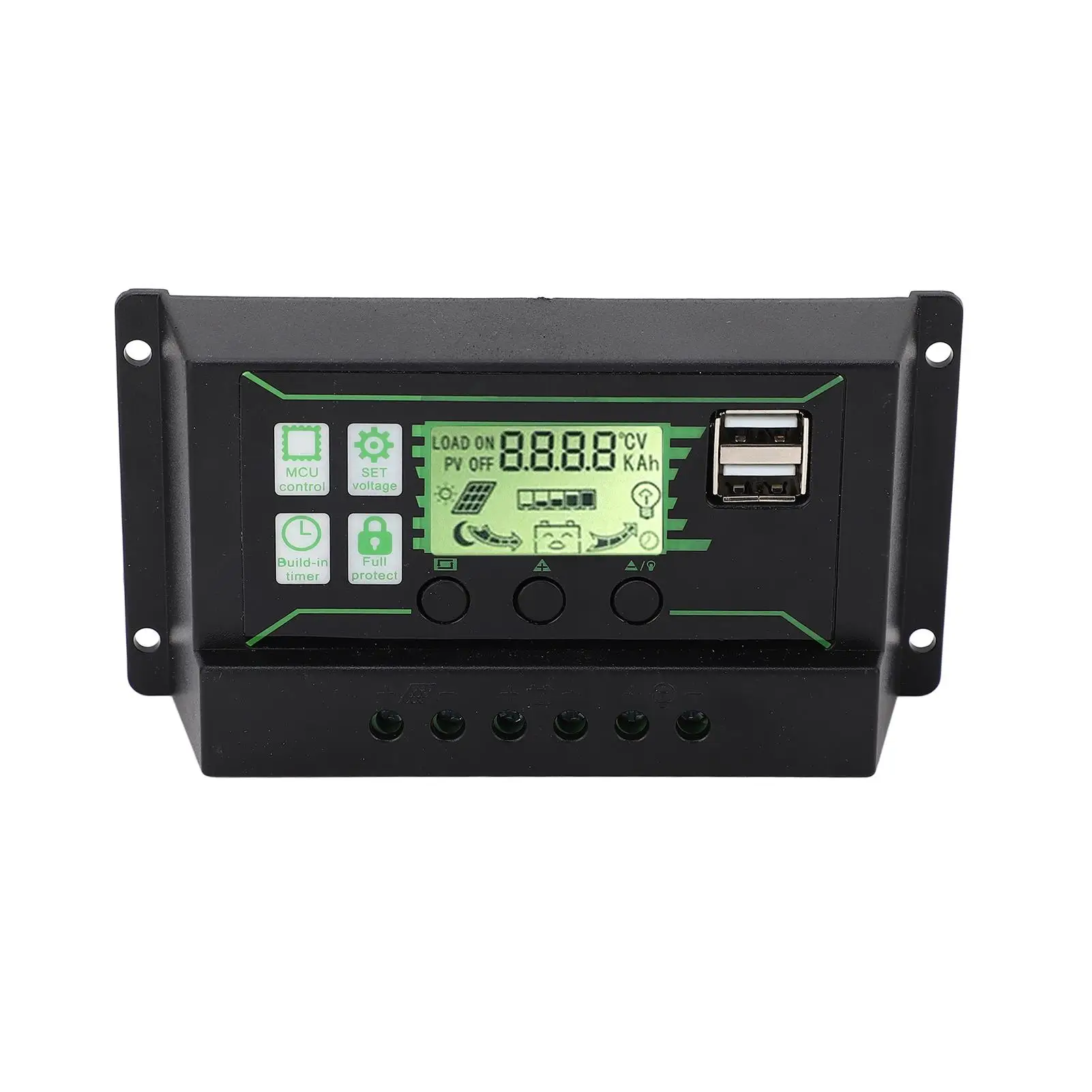 

20A Solar Charge Controller High Safety PWM Regulator Dual USB Output 3 Stage Charging for 12V 24V Solar for home System