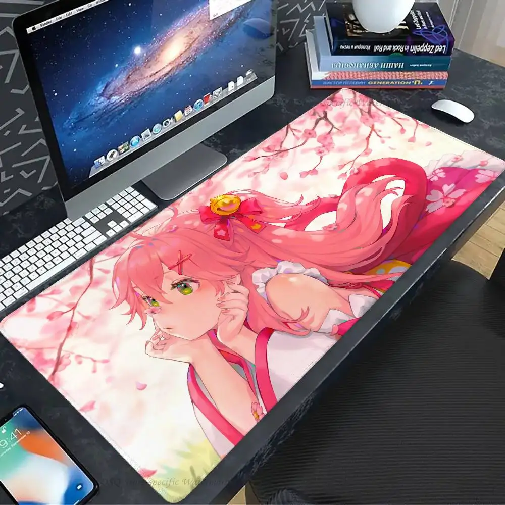Sakura M-miko Anime Vtuber Mousepad Non-slip Suitable For Office Computers Laptops E-sports Game Desk Mats XXL Keyboard