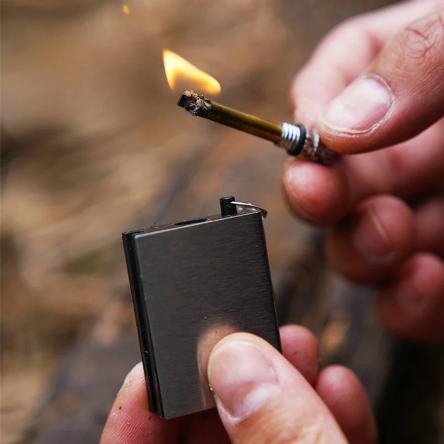 Открытый брелок для ключей, миллион спичек, водонепроницаемый, креативный, безопасный, зажигалка из нержавеющей стали, персонализированная оптовая продажа