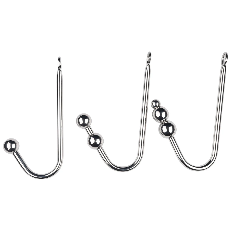 Metal Anal Hook Fetish Sexy Butt Plug with Ball SM Erotic Games Toys Prostate Massage Anal Toys Sex Tools For Couples
