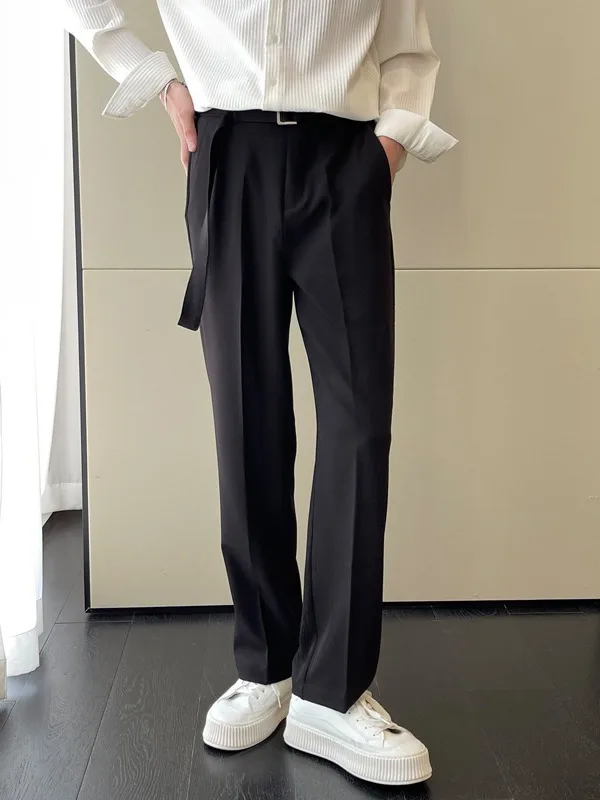 Men's Handsome High-end Trousers Draped Brown Suit Pants