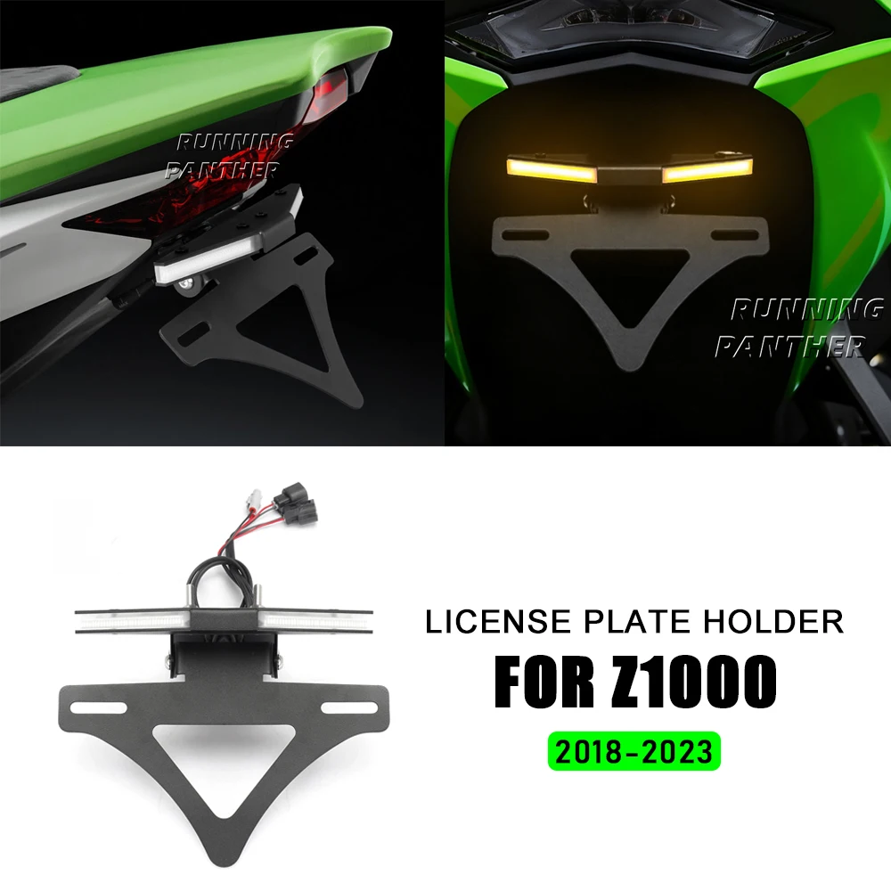 

New Motorcycle accessories CNC Aluminum integrated license plate holder turn signal short tail FOR Kawasaki Z1000 2018-2023 2022