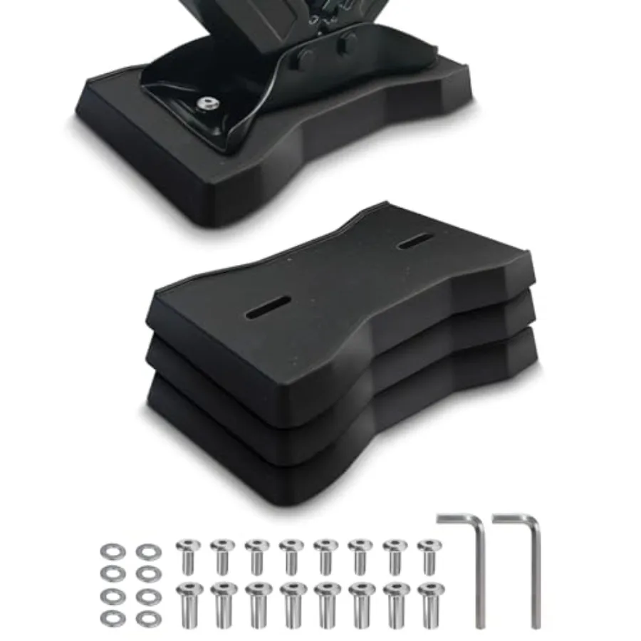 

RV stabilizer jack pads 4 pack, heavy duty solid rubber for trailer, camper 5th wheels, black, non-slip sturdy support