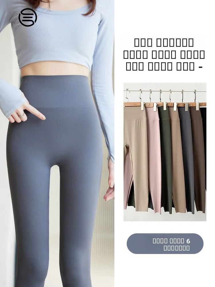 

Леггинсы для йоги из ледяного шелка с высокой талией, тонкие летние брюки-леггинсы для женщин, базовый слой, повседневные, модные, больших размеров