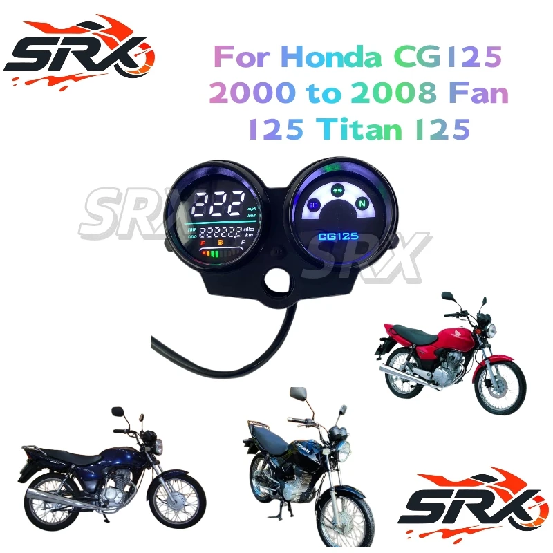 For Honda CG125 Fan125 Titan125 Motorbike LED Digital Panel Speedometer Odometer Dashboard For Brazil Market