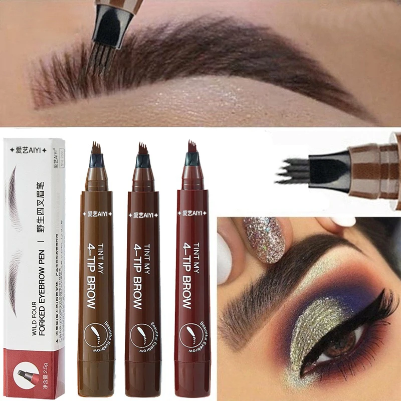 Four-pronged eyebrow pencil long-lasting and easy to apply with an oblique pen tip affordable gift for students