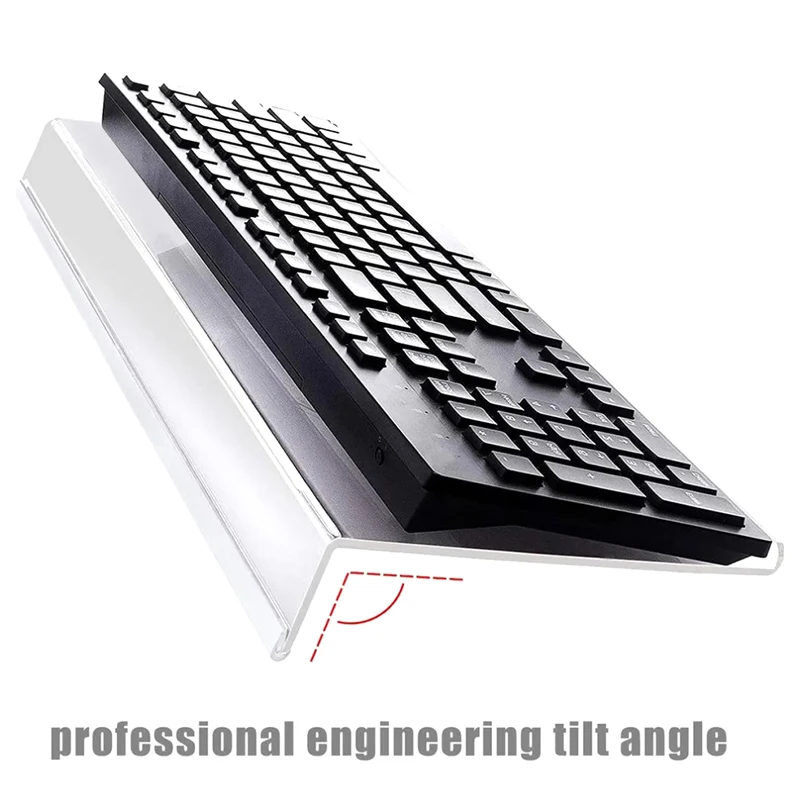 Acrylic Computer Keyboard Stand Clear Keyboard Riser Lift Tray Non-slip Transparent Desktop Keyboard Holder Office Supplies