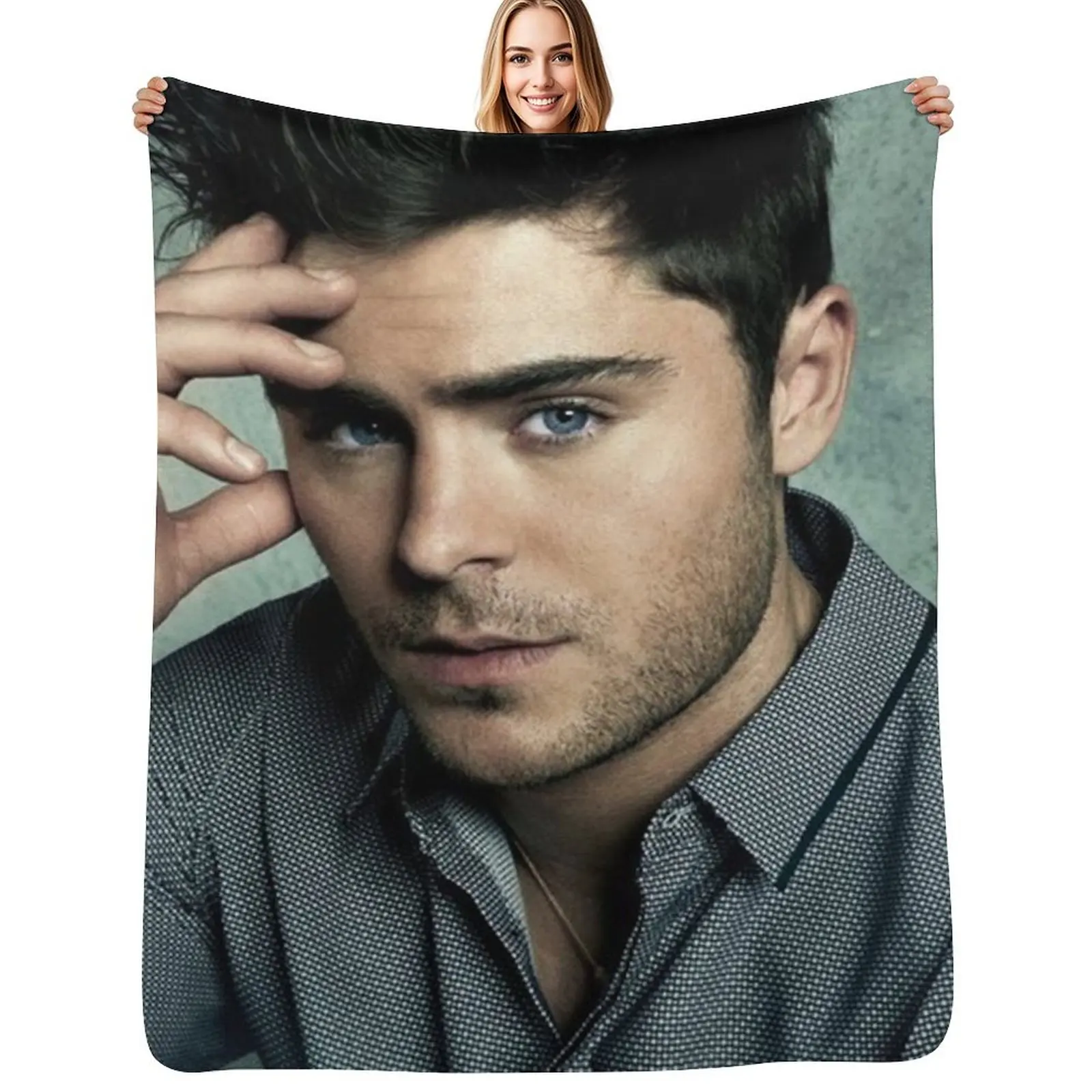 

Zac Efron The Best Wallpaper Throw Blanket Air Conditioner Soft Blanket for Office Home