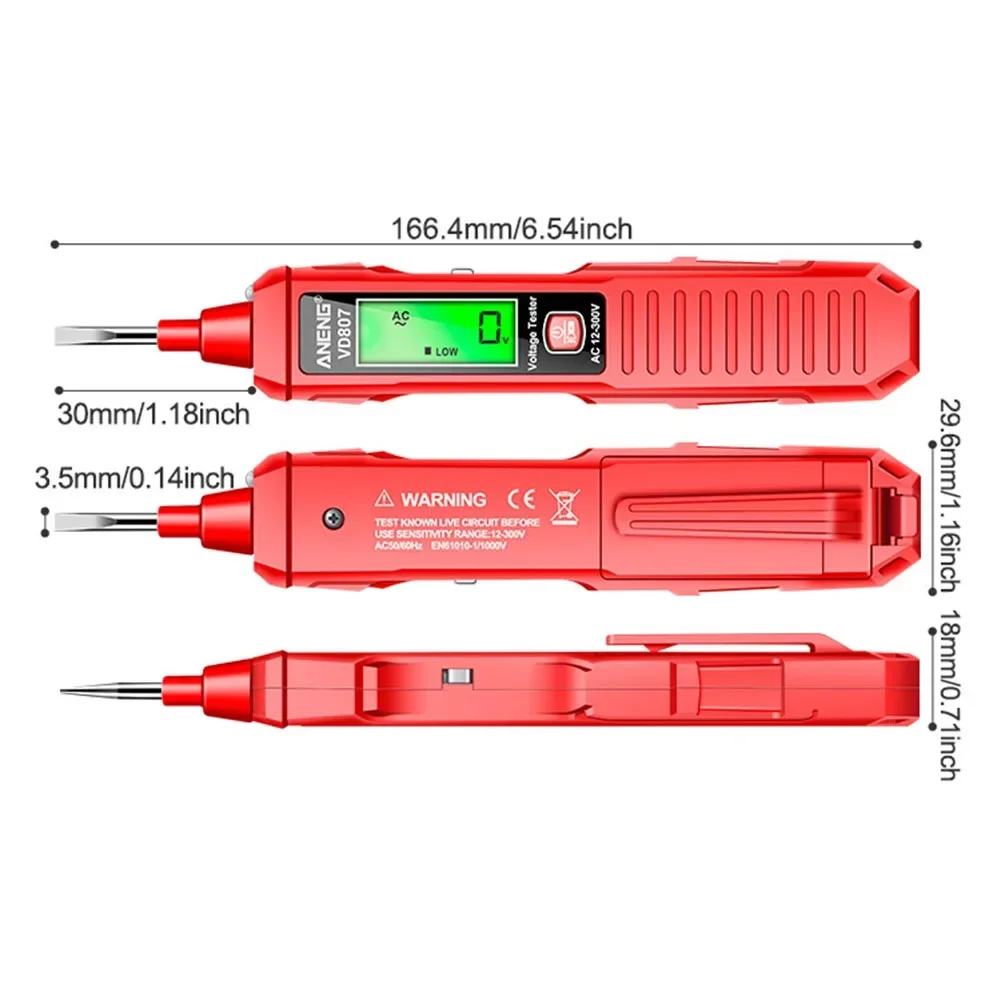 12-300V VD807 NVC moc indukcyjna cyfrowy wyświetlacz elektryczny długopis testowy oświetlenie LED drut na żywo długopisy testowe materiały