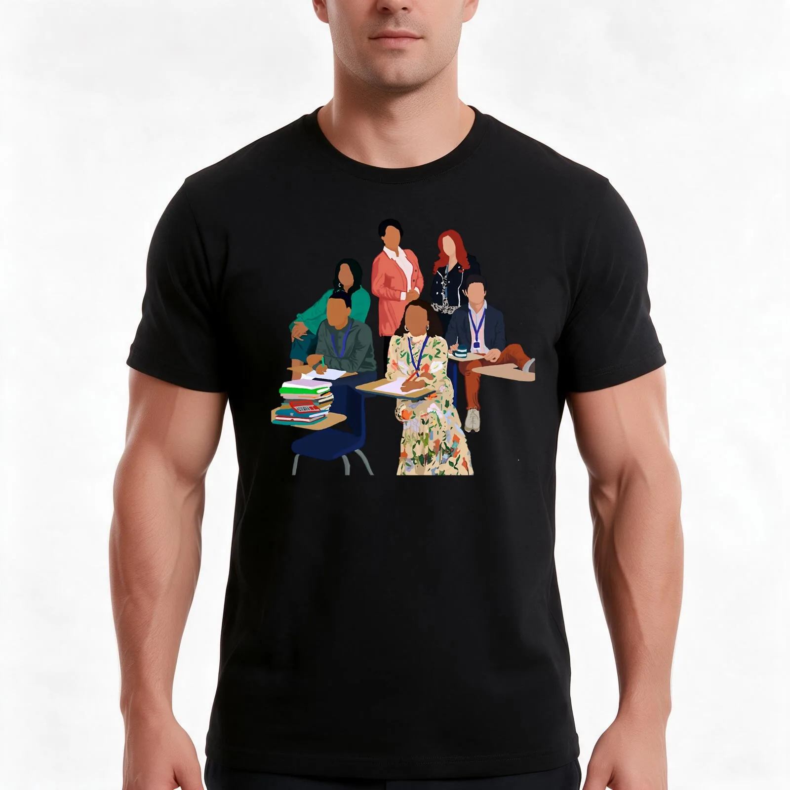 Abbott Elementary T-Shirt Summer Casual Cotton Tee Oversized Streetwear Tops Vintage Graphic Print Loose Fit Short Sleeve