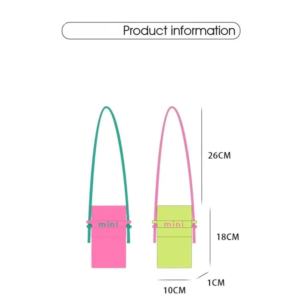 All Match Mini Phone Bag Green/Rose Red Contrast Color Shoulder Bag Storage Bag