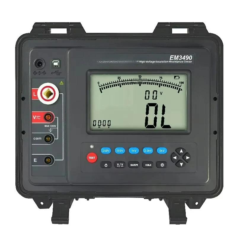 ETCR EM3490 High Voltage Insulation Resistance Tester with 5kV Output and 3.00TΩ Range for Substation and Cable Testing