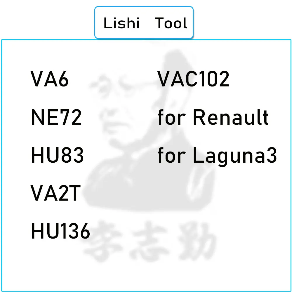 

Lishi 2 in 1 Tool VA6 NE72 HU83 VA2T HU136 VAC102 for Renault Laguna3 for Car Key
