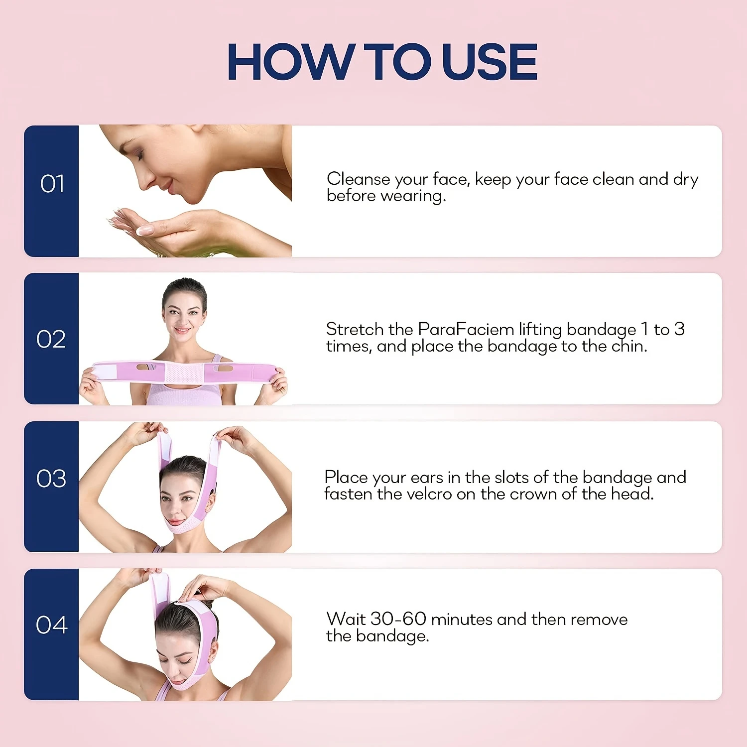 재사용 가능한 이중 턱 감속기, V자형 슬리밍 페이스 마스크, 주름 방지 페이스 마스크, 턱 업 마스크, 페이스 리프팅 벨트