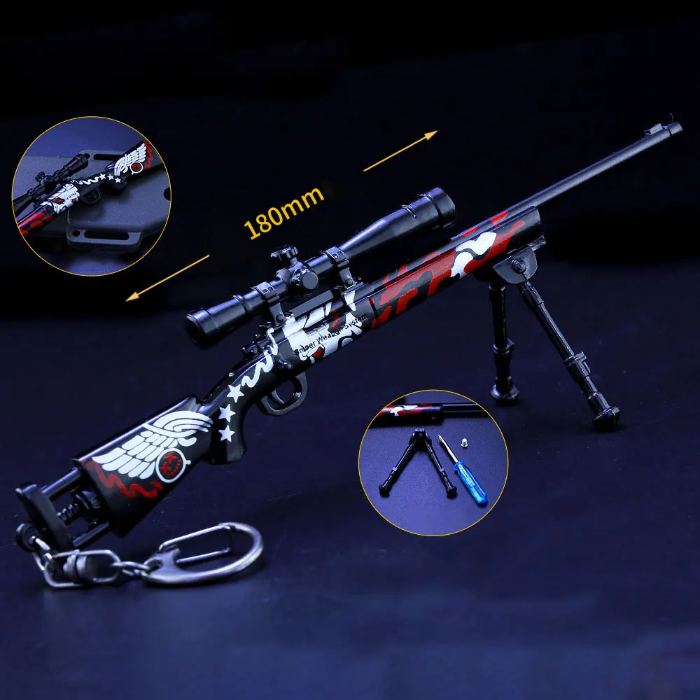 18cm M24 Karabin Snajperski Model Broni Figurki Akcji Metalowy Mini Zabawka Pistolet Brelok Dzieci Prezenty Świąteczne Ozdoby Rękodzieło ZG393